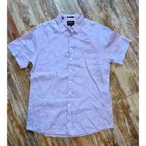 Rodd & Gunn Mens XL Lilac Purple 100% Linen Short Sleeve Button Down Shirt